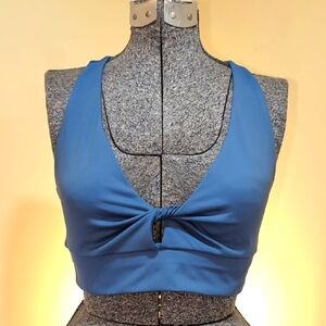 Apana Blue Women's Tank Top with Twist Front